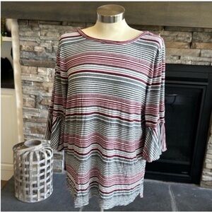 Max Studio striped bell sleeve top